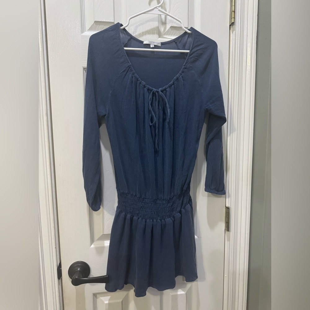 Lavender Brown Navy Long Sleeve Dress